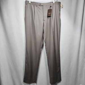 NWT 1959 Vigano Boyds Philadelphia Dress Pants Trouser Sz 42 Tan Flat Front Wool